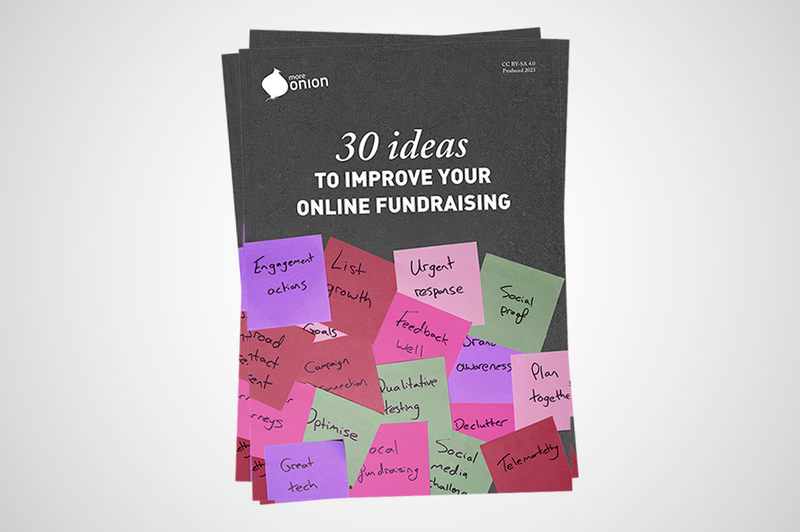 Cover of the report "30 ideas to improve your online fundraising"